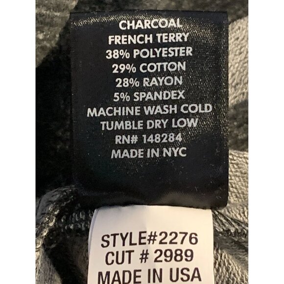 Terez Women Gray Sweater Jacket Top Large Short Sleeve Cut Out Asymmetrical New - Picture 9 of 11